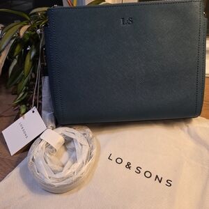 Lo & Sons Pearl – Saffiano Leather – Pacific Blue – Gold Hardware NWT